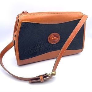Dooney & Bourke Vintage Purse Handbag Leather Shoulder Bag Brown Black Duck logo